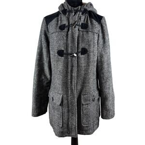 PrAna Megan Tweed Hooded Jacket | Black | Sz Large | Coat Academic Boho